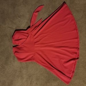 Strapless hot pink dress